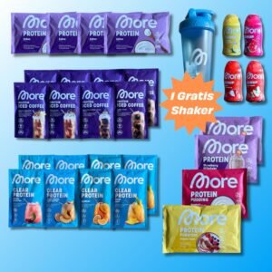 XXL Protein Box - MORE Nutrition - (Zerup, Clear Whey, Protein Iced Coffee, Protein Milkshake, Protein Sahne, Protein Grießpudding, Protein Pudding, Shaker)